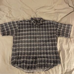 Men's Crossings Navy and White Plaid Style Button Down Shirt